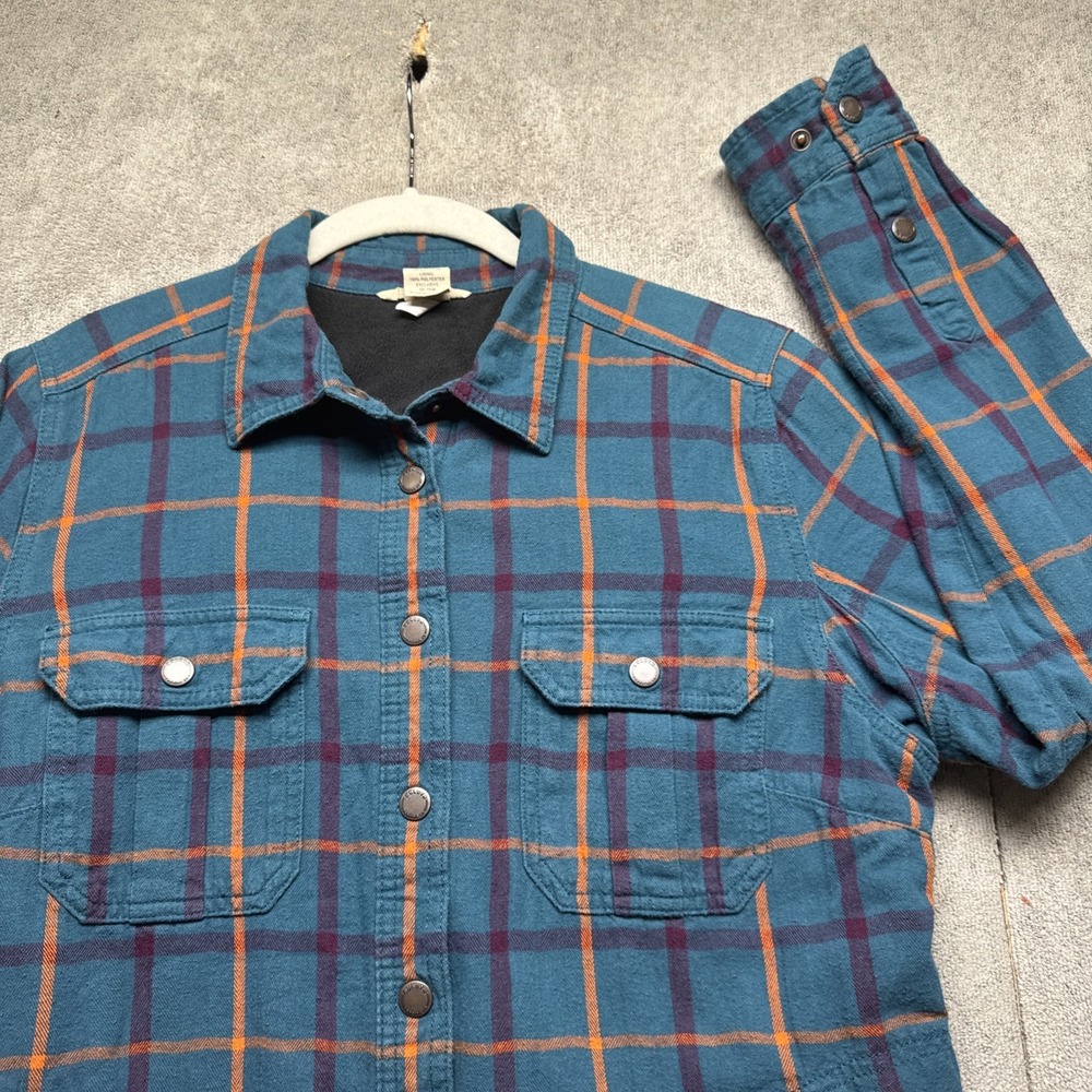 Duluth Men's Lined Plaid Snap Button Shirt Jacket Workwear Shacket Medium - Picture 1 of 10